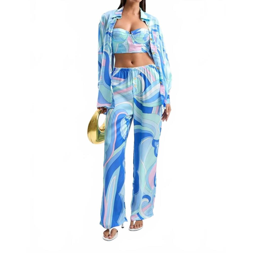 NEW CIN CIN neroli long sleeve shirt in dolce blue